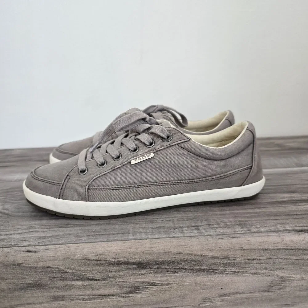 Taos Moc Star 2 Women's Sneakers Taupe Canvas Low Top Lace Up 9 Comfort Shoes